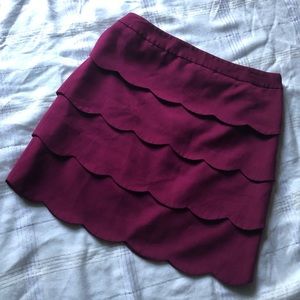 LOFT Anne Taylor Scalloped Layered Skirt